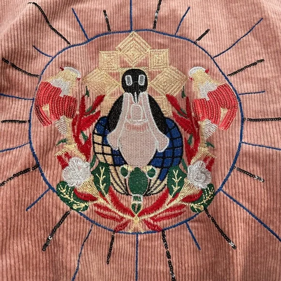 Corduroy Bomber Jacket in Pink and Gray - Picture 7 of 7